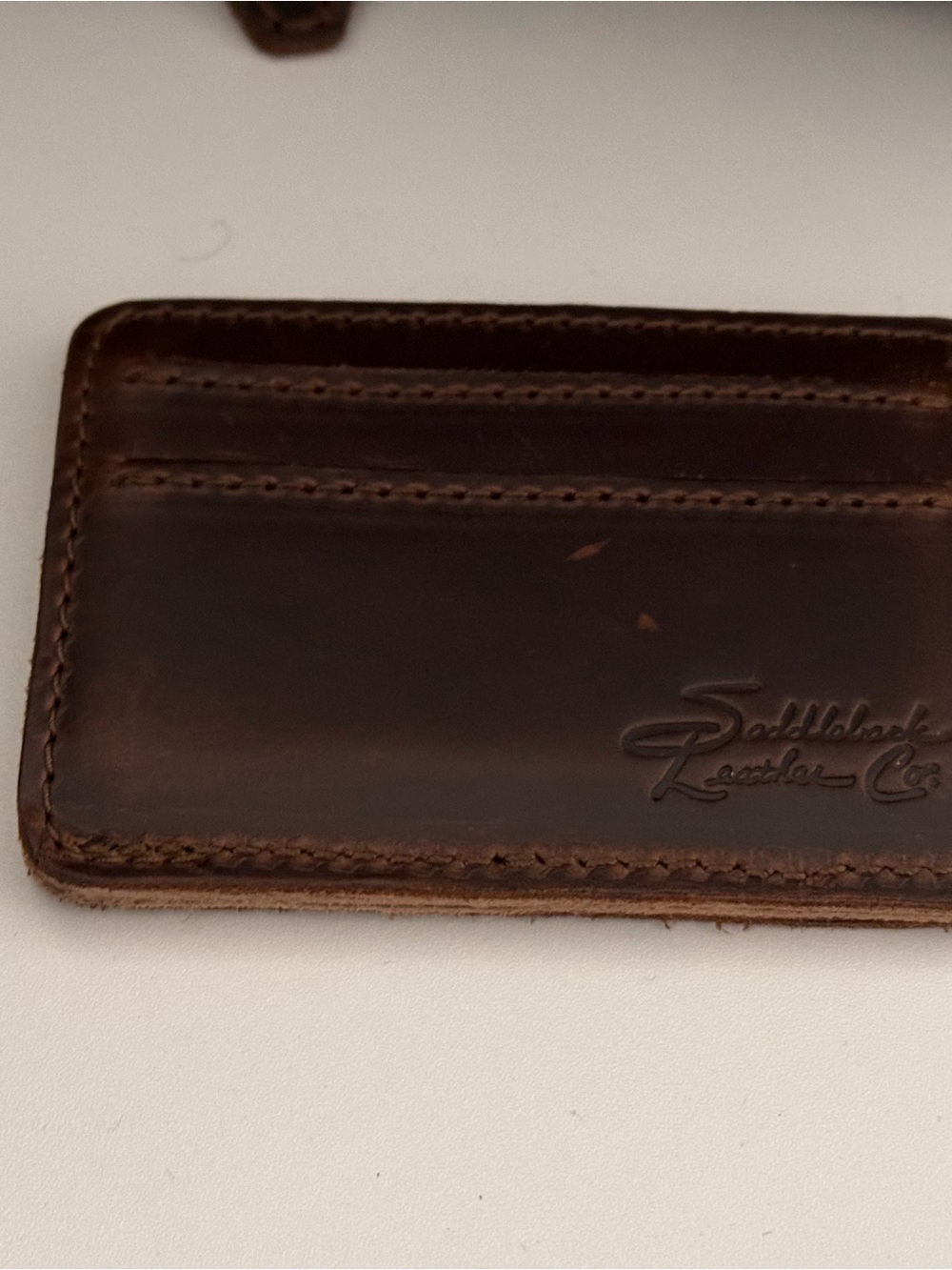 Saddleback Leather Co. Brown Leather Card Wallet - Slim ID Front Pocket Wallet